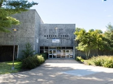 Front of the Gauger-Cobbs Middle School